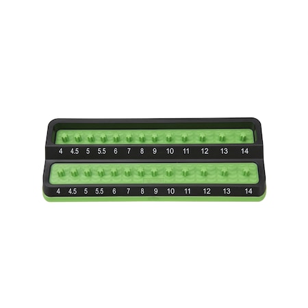 Mechanics Time Savers 1/4 In. Metric Peg Socket Holder Green PSH25M-GRN